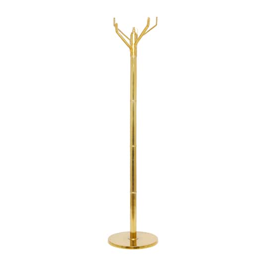 Gold Aluminum Contemporary Coat Rack, 69" x 15" x 15"